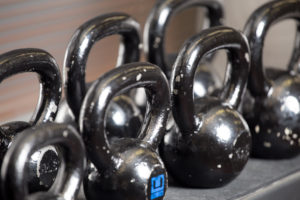 Kettle bell weights at a gym