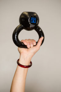 Dumbbell being held up