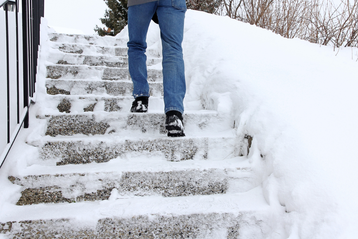 Climbing Icy stairs